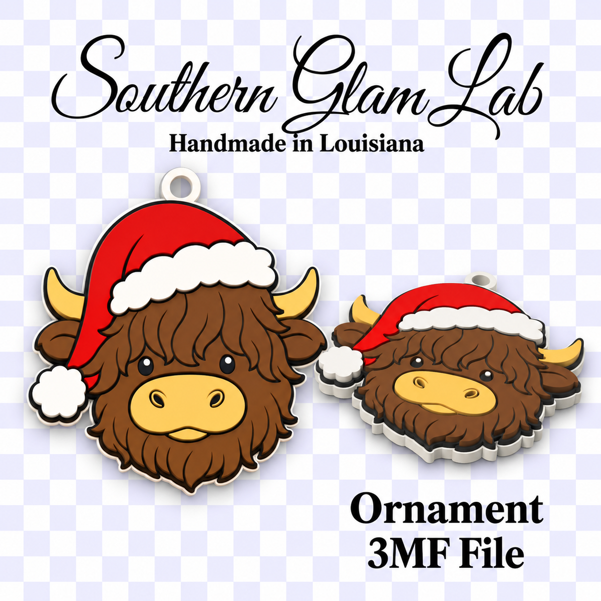 Santa Cow Ornament 3MF File