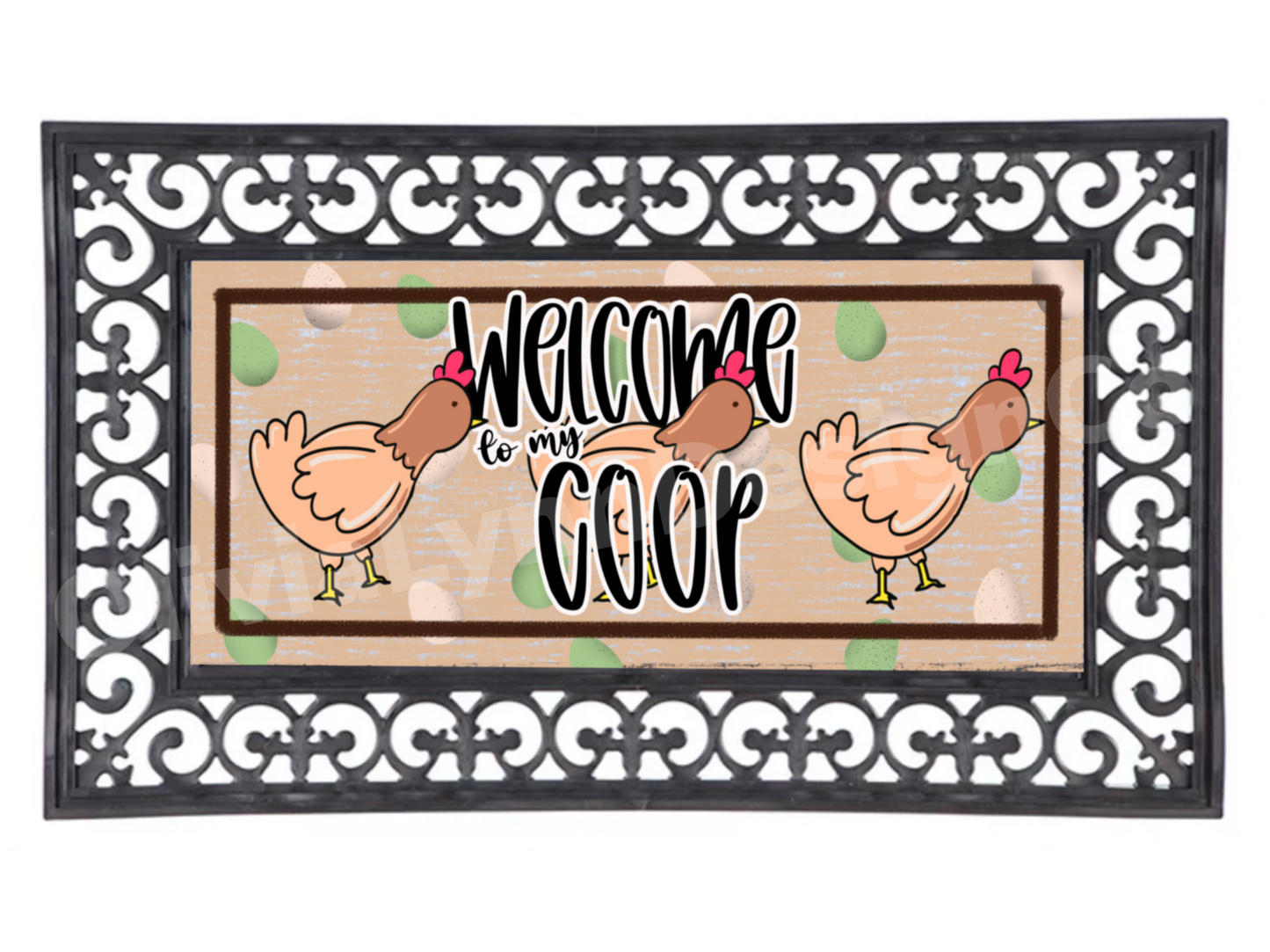 Chicken Coop Interchangeable Door Mat Frame and Insert