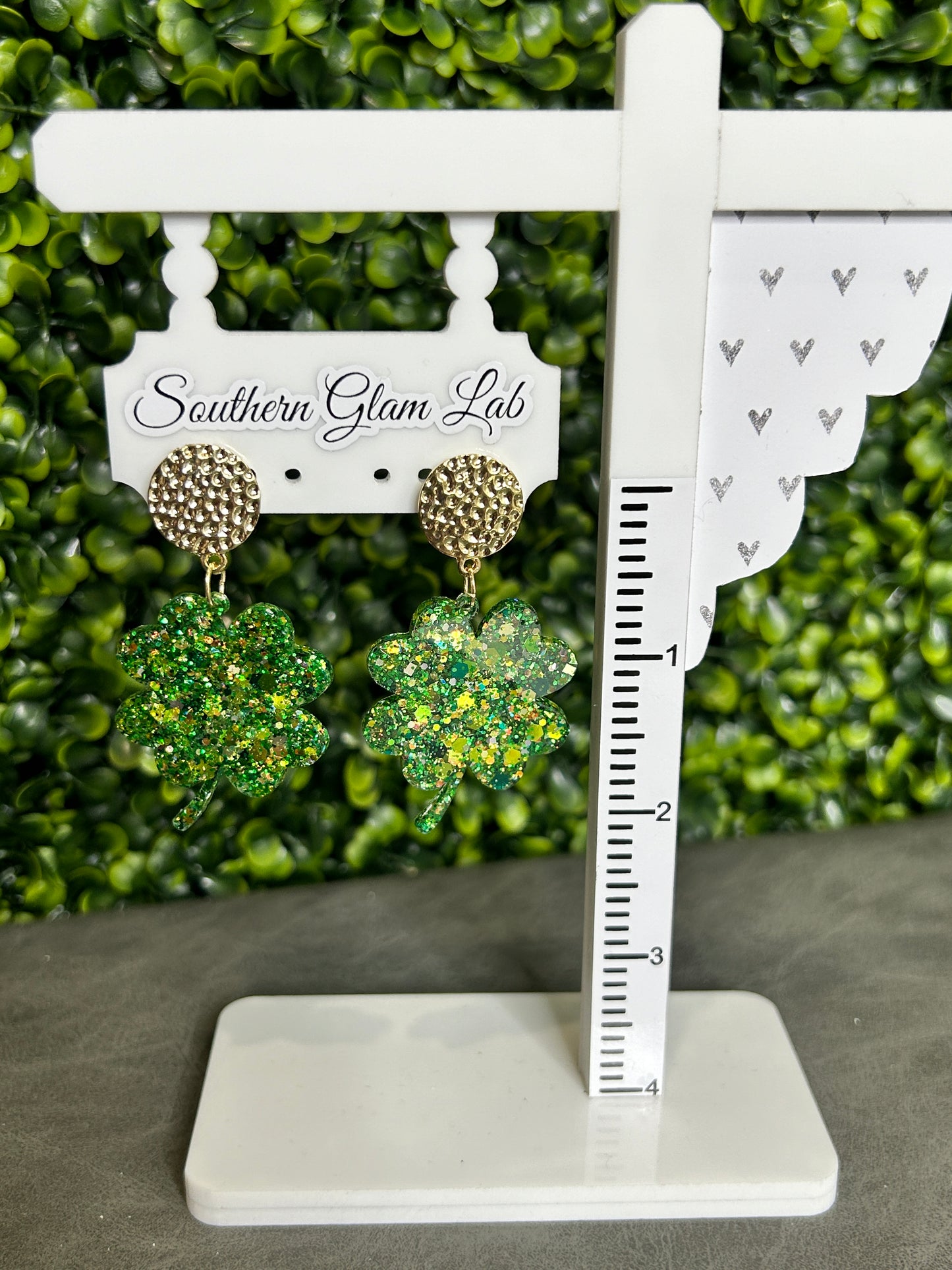 Glitter Shamrock Earrings