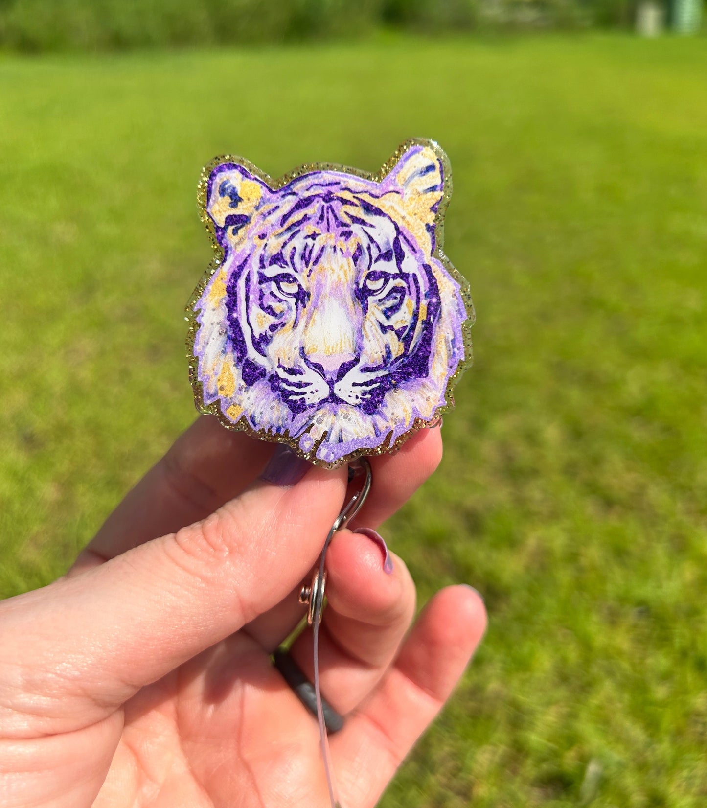 Tiger Badge Reel,Nurse Badge Reel, Nurse Name Badge, Front Pocket