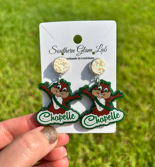 chapelle high school game day earrings, school spirit earrings