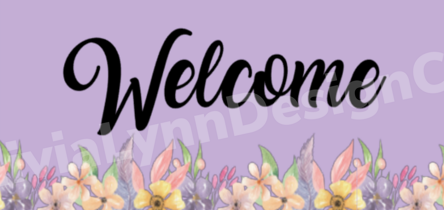 Welcome Floral Interchangeable Door Mat Insert