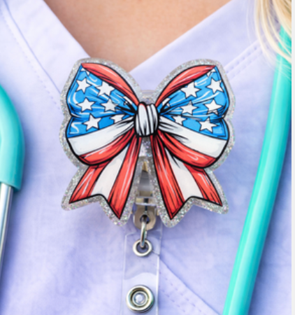 4th of July Bow Badge Reel