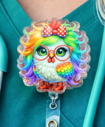 Cute Wild Chicken Badge Reel