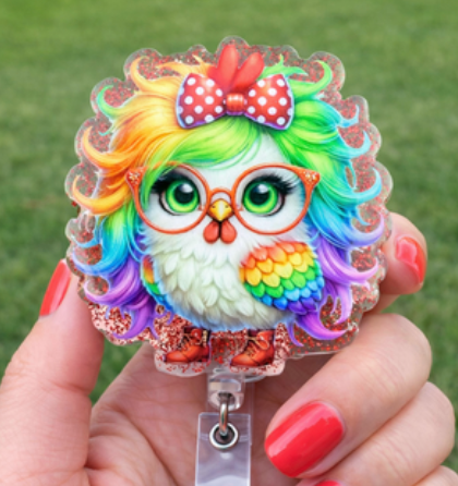 Cute Wild Chicken Badge Reel