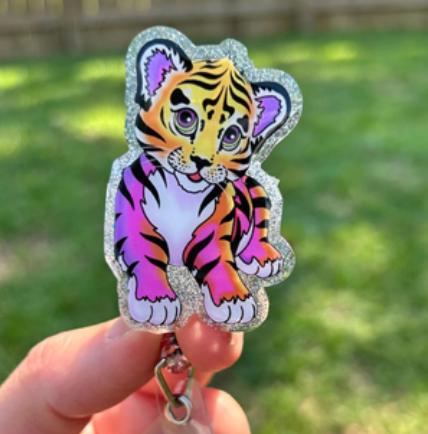 Lisa Frank Dog Badge Reel