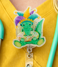 Mardi Gras Alligator King Cake Badge Reel