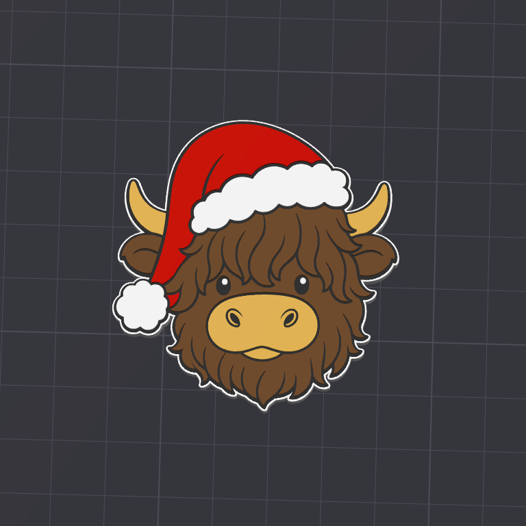 Santa Cow Badge Reel 3MF File