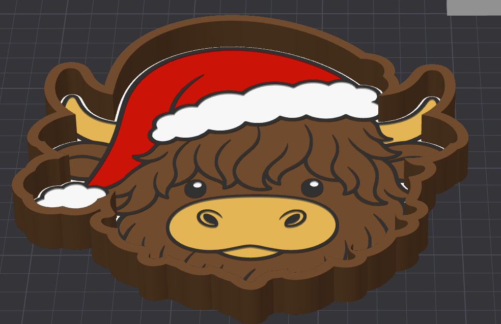Santa Cow Trinket Tray 3MF File