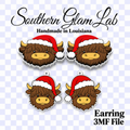 Santa Cow Earring 3MF File