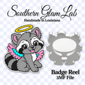 Halo Raccoon Badge Reel 3MF File