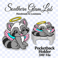 Halo Raccoon Pocketback Holder 3MF File