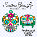 Sugar Skull Pocket Back Holder 3MF File