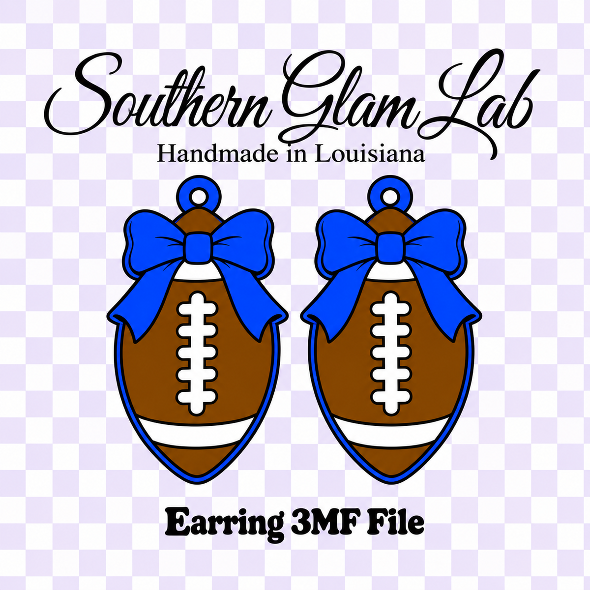 3D Football with Bow Earring File
