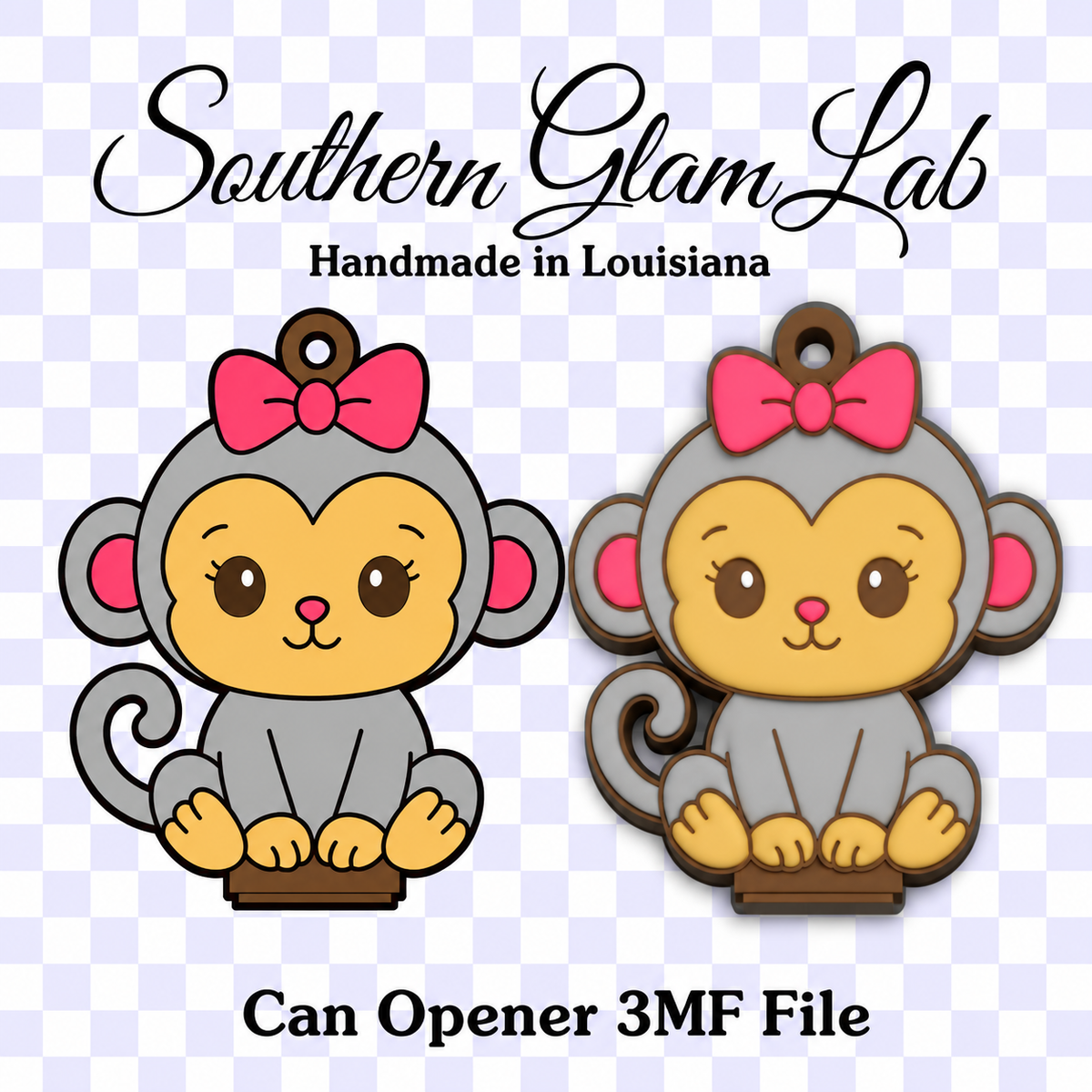 Cute Monkey Can Opener 3MF File