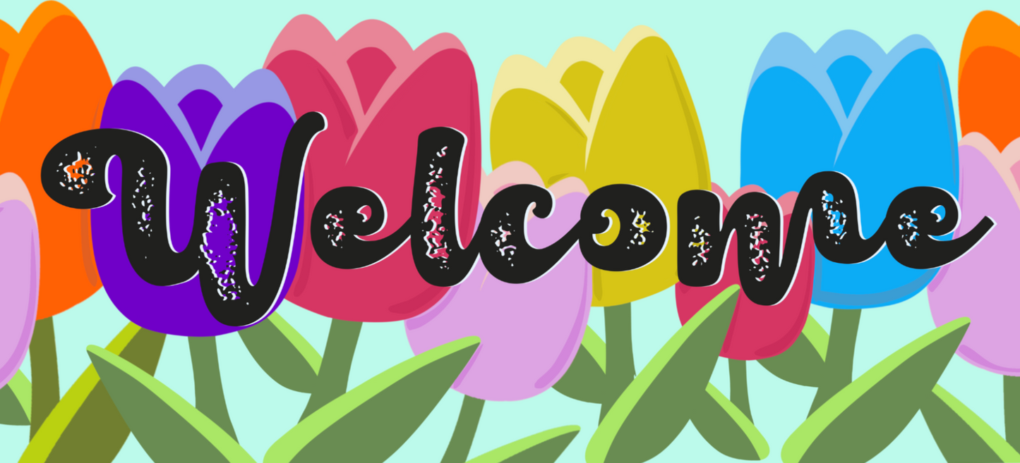 Floral Welcome Door Mat